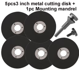 50/75mm Metal Cutting Disc Mini Saw Blade Cut-0ff Wheel With Mounting Mandrel for Angle Grinder Cutting Metal PVC Stainless 5pcs