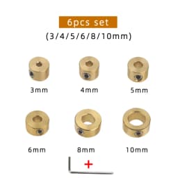 3-12mm Drill Bit Tools Brass Depth Stop Collars Ring Positioner Ring With Hex Wrench For Woodworking Drill Bit Locator Tools