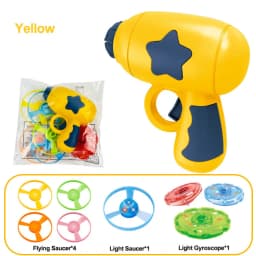 Children Saucer Launcher Pistol Outdoor Spinning Top Dinosaur Gun Toys Flying Disc Bamboo Dragonfly Ejection Luminous Gyroscope