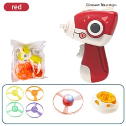 Children Saucer Launcher Pistol Outdoor Spinning Top Dinosaur Gun Toys Flying Disc Bamboo Dragonfly Ejection Luminous Gyroscope