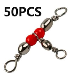 10/30/50Pcs Solid Ring Fishing Tackle Accessory equipment Fishing Rolling Triple Swivels Bearing Connector Fish Hooks