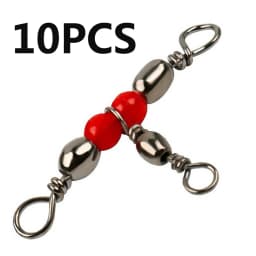 10/30/50Pcs Solid Ring Fishing Tackle Accessory equipment Fishing Rolling Triple Swivels Bearing Connector Fish Hooks