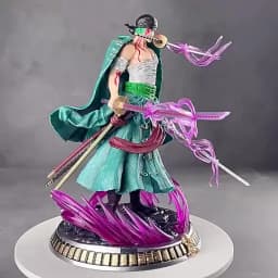 21cm One Piece Figure Small Blood Bath Sauron One Piece Gk Three-Knife Flow Stunt Version Scene Statue Boxed Anime