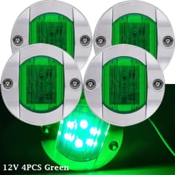 4PCS Boat Marine Lights Navigation Light Waterproof Marker Lamp For Truck RV Yacht Transom Anchor Stern DC 12V 6LED Stern Light