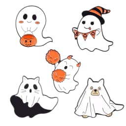3-6 Pcs/Set Goth Halloween Enamel Pin Ghost Black Cat Moth Witch Punk Brooches Horror Snake Badges Lapel Skeleton Jewelry Gifts