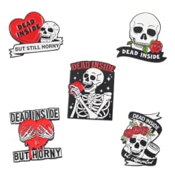 3-6 Pcs/Set Goth Halloween Enamel Pin Ghost Black Cat Moth Witch Punk Brooches Horror Snake Badges Lapel Skeleton Jewelry Gifts