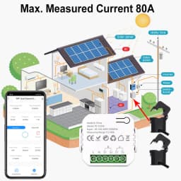 Smart 2 Way WiFi Energy Meter Bidirection 1/2 Channel with Clamp App Monitor Solar Produced and Consumed Power AC110V 240V