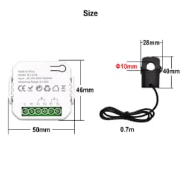 Smart 2 Way WiFi Energy Meter Bidirection 1/2 Channel with Clamp App Monitor Solar Produced and Consumed Power AC110V 240V