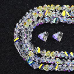 90pcs Triangle Austrian Crystal Glass Beads Spacer Loose Beads For Jewelry Making Bracelets & Bangles Necklace DIY 4mm 6mm 8mm