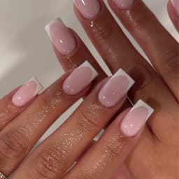 24Pcs Long French Fake Nails with Glue Ballet False Nails Butterfly Rhinestone Design Press on Nails Wearable Coffin Nail Tips