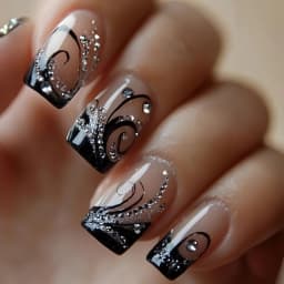 24Pcs Long French Fake Nails with Glue Ballet False Nails Butterfly Rhinestone Design Press on Nails Wearable Coffin Nail Tips