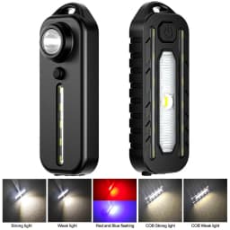 LED Red Blue Caution Emergency Light with Clip USB Rechargeable Shoulder Flashing Warning Safety Torch Bike Tail Lamp