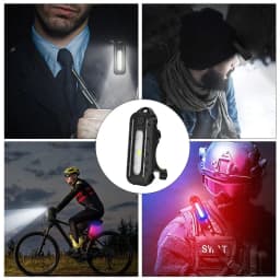 LED Red Blue Caution Emergency Light with Clip USB Rechargeable Shoulder Flashing Warning Safety Torch Bike Tail Lamp