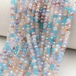 2mm Crystal Beads Mixed Color Faceted Rondelle Glass Beads for Jewerly Making DIY Needlework Bracelets Necklace Accessories