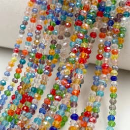 2mm Crystal Beads Mixed Color Faceted Rondelle Glass Beads for Jewerly Making DIY Needlework Bracelets Necklace Accessories