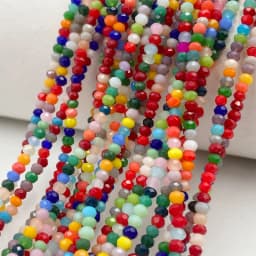 2mm Crystal Beads Mixed Color Faceted Rondelle Glass Beads for Jewerly Making DIY Needlework Bracelets Necklace Accessories