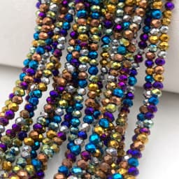 2mm Crystal Beads Mixed Color Faceted Rondelle Glass Beads for Jewerly Making DIY Needlework Bracelets Necklace Accessories