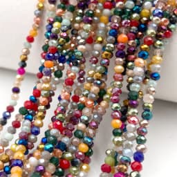 2mm Crystal Beads Mixed Color Faceted Rondelle Glass Beads for Jewerly Making DIY Needlework Bracelets Necklace Accessories