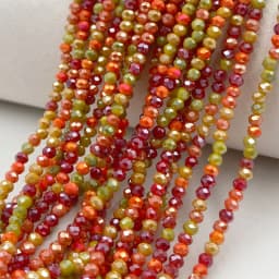 2mm Crystal Beads Mixed Color Faceted Rondelle Glass Beads for Jewerly Making DIY Needlework Bracelets Necklace Accessories