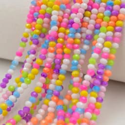 2mm Crystal Beads Mixed Color Faceted Rondelle Glass Beads for Jewerly Making DIY Needlework Bracelets Necklace Accessories