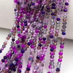 2mm Crystal Beads Mixed Color Faceted Rondelle Glass Beads for Jewerly Making DIY Needlework Bracelets Necklace Accessories