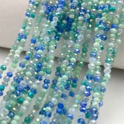 2mm Crystal Beads Mixed Color Faceted Rondelle Glass Beads for Jewerly Making DIY Needlework Bracelets Necklace Accessories