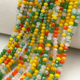 2mm Crystal Beads Mixed Color Faceted Rondelle Glass Beads for Jewerly Making DIY Needlework Bracelets Necklace Accessories