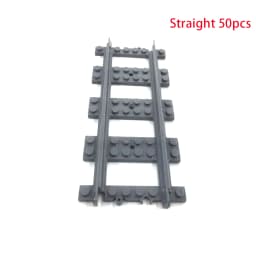 50Pcs/Lot City Trains Train Track Rail Straight Rails Technical Building Blocks Set Bricks Model Kids Classic Toys For Children