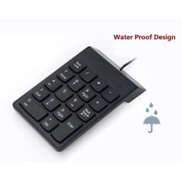 Wired USB Numeric Keypad Slim Mini Number Pad Digital Keyboard 18 Keys For Laptop, PC, Desktop, Notebook And More