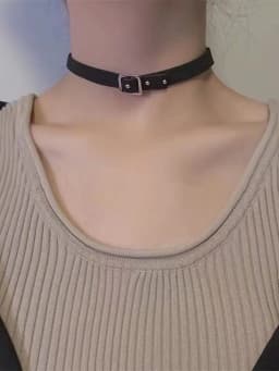 Black Leather Clavicle Chain Collar Vintage Thin PU Choker Necklace For Women New Goth Sensual Jewelry for Women Gift
