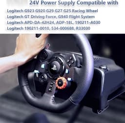 24V Power Supply for Logitech G920 G29 G25 G27 G923 G940 Driving Force GT Racing Wheel,HY1C Power Cord AC/DC Adapter Charger