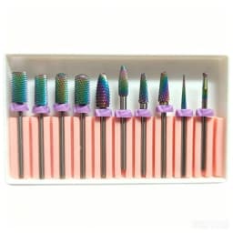 13PC Nail Polish Head Milling Cutter Set, Used for Nail Beauty Deburring Gel Dead Skin, Automatic Polishing Machine Accessories