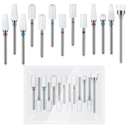 13PC Nail Polish Head Milling Cutter Set, Used for Nail Beauty Deburring Gel Dead Skin, Automatic Polishing Machine Accessories