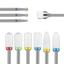 13PC Nail Polish Head Milling Cutter Set, Used for Nail Beauty Deburring Gel Dead Skin, Automatic Polishing Machine Accessories