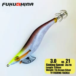FUKUSHIMA 2-3.5 SQUID JIGS EGI LURE FISHING WOOD SHRIMP BAIT CUTTLEFISH OCTOPS GLOW TAIL SHARP HOOKS 21GRAM ROCK & BOAT FISHING