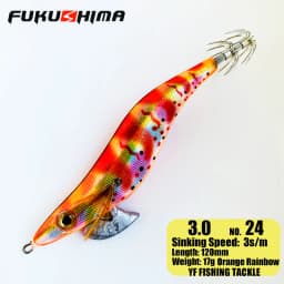 FUKUSHIMA 2-3.5 SQUID JIGS EGI LURE FISHING WOOD SHRIMP BAIT CUTTLEFISH OCTOPS GLOW TAIL SHARP HOOKS 21GRAM ROCK & BOAT FISHING