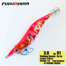 FUKUSHIMA 2-3.5 SQUID JIGS EGI LURE FISHING WOOD SHRIMP BAIT CUTTLEFISH OCTOPS GLOW TAIL SHARP HOOKS 21GRAM ROCK & BOAT FISHING