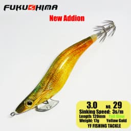 FUKUSHIMA 2-3.5 SQUID JIGS EGI LURE FISHING WOOD SHRIMP BAIT CUTTLEFISH OCTOPS GLOW TAIL SHARP HOOKS 21GRAM ROCK & BOAT FISHING