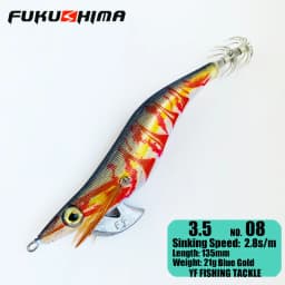 FUKUSHIMA 2-3.5 SQUID JIGS EGI LURE FISHING WOOD SHRIMP BAIT CUTTLEFISH OCTOPS GLOW TAIL SHARP HOOKS 21GRAM ROCK & BOAT FISHING