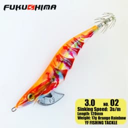 FUKUSHIMA 2-3.5 SQUID JIGS EGI LURE FISHING WOOD SHRIMP BAIT CUTTLEFISH OCTOPS GLOW TAIL SHARP HOOKS 21GRAM ROCK & BOAT FISHING