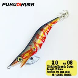 FUKUSHIMA 2-3.5 SQUID JIGS EGI LURE FISHING WOOD SHRIMP BAIT CUTTLEFISH OCTOPS GLOW TAIL SHARP HOOKS 21GRAM ROCK & BOAT FISHING
