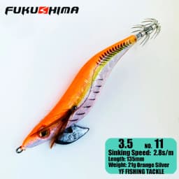 FUKUSHIMA 2-3.5 SQUID JIGS EGI LURE FISHING WOOD SHRIMP BAIT CUTTLEFISH OCTOPS GLOW TAIL SHARP HOOKS 21GRAM ROCK & BOAT FISHING