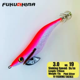 FUKUSHIMA 2-3.5 SQUID JIGS EGI LURE FISHING WOOD SHRIMP BAIT CUTTLEFISH OCTOPS GLOW TAIL SHARP HOOKS 21GRAM ROCK & BOAT FISHING