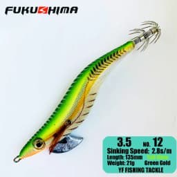 FUKUSHIMA 2-3.5 SQUID JIGS EGI LURE FISHING WOOD SHRIMP BAIT CUTTLEFISH OCTOPS GLOW TAIL SHARP HOOKS 21GRAM ROCK & BOAT FISHING