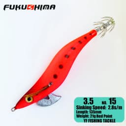 FUKUSHIMA 2-3.5 SQUID JIGS EGI LURE FISHING WOOD SHRIMP BAIT CUTTLEFISH OCTOPS GLOW TAIL SHARP HOOKS 21GRAM ROCK & BOAT FISHING
