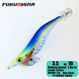 FUKUSHIMA 2-3.5 SQUID JIGS EGI LURE FISHING WOOD SHRIMP BAIT CUTTLEFISH OCTOPS GLOW TAIL SHARP HOOKS 21GRAM ROCK & BOAT FISHING