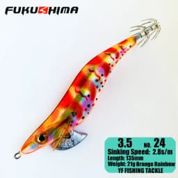 FUKUSHIMA 2-3.5 SQUID JIGS EGI LURE FISHING WOOD SHRIMP BAIT CUTTLEFISH OCTOPS GLOW TAIL SHARP HOOKS 21GRAM ROCK & BOAT FISHING