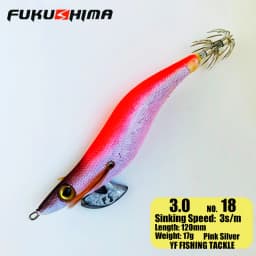 FUKUSHIMA 2-3.5 SQUID JIGS EGI LURE FISHING WOOD SHRIMP BAIT CUTTLEFISH OCTOPS GLOW TAIL SHARP HOOKS 21GRAM ROCK & BOAT FISHING
