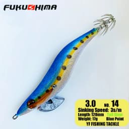 FUKUSHIMA 2-3.5 SQUID JIGS EGI LURE FISHING WOOD SHRIMP BAIT CUTTLEFISH OCTOPS GLOW TAIL SHARP HOOKS 21GRAM ROCK & BOAT FISHING