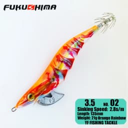 FUKUSHIMA 2-3.5 SQUID JIGS EGI LURE FISHING WOOD SHRIMP BAIT CUTTLEFISH OCTOPS GLOW TAIL SHARP HOOKS 21GRAM ROCK & BOAT FISHING